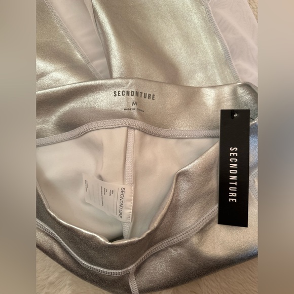 SecndNture Mesh Side Panel Leggings In Silver-Grey - Picture 3 of 5